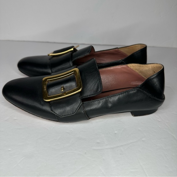 Bally Shoes - Bally Switzerland Janelle Leather Black Flat/Slipper Gold Accent Sz 37 (US 6.5)